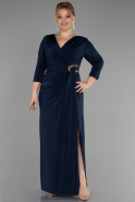 Вечернее платье большого размера Длинный Темно-синий ABU3467