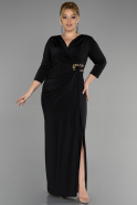 Вечернее платье большого размера Длинный Черный ABU3467