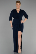Вечернее платье большого размера Длинный Темно-синий ABU3468