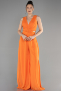 Шифоновое Платье На Приглашение Оранжевый ABT075