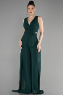 Шифоновое Платье На Приглашение Изумрудно-зеленый ABT075