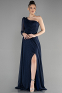 Длинное Вечернее Платье Темно-синий ABU3208