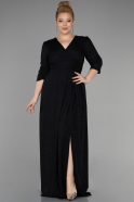 Вечернее платье большого размера Длинный Черный ABU3509