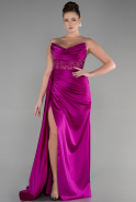 Длинное Атласное Вечернее Платье Фиолетовый ABU3683