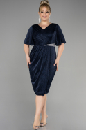 Платье для приглашения большого размера Миди Темно-синий ABK1942