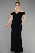 Вечернее платье большого размера Длинный Черный ABU3582