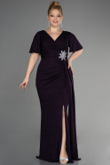Платья Больших Размеров Длинный Тёмно-пурпурный ABU3645