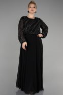 Дизайнерские платья больших размеров Длинный Сифон Черный ABU3652