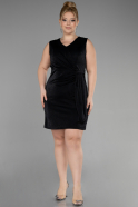 Платье для приглашения большого размера Короткий Черный ABK1971