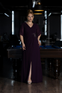 вечернее платье большого размера Длинный Сифон Тёмно-пурпурный ABU3592