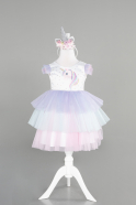 Короткое Девичье Платье Пурпурный ABK792