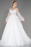 Свадебное платье Длинный Белый ABU3704