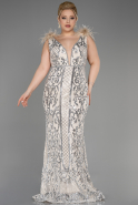 Платье для помолвки большого размера Длинный Чешуйчатый Бежевый ABU3671
