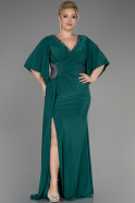 Платье для помолвки большого размера Длинный Изумрудно-зеленый ABU3735