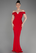 Вечернее платье большого размера Длинный Красный ABU3784
