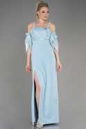 Длинное Пригласительное Платье Светло-синий ABU2911