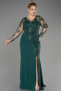 Вечернее платье большого размера Длинный Сифон Изумрудно-зеленый ABU3843