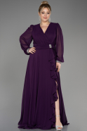Длинное Шифоновое Вечернее Платье Пурпурный ABU3222