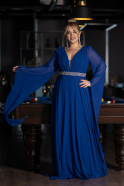 Вечернее Платье Большого Размера Сифон Длинный Ярко-синий ABU3543