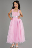 Вечерние Платья для Детей Длинный Розовый ABU3566