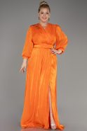 Платье Для Помолвки Большого Размера Сифон Длинный Оранжевый ABU3871