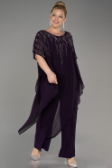 Вечернее Платье Большого Размера Сифон Тёмно-пурпурный ABT111