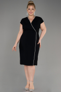 Платье для приглашения большого размера Короткий Черный ABK2092