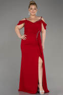 Вечернее Платье Большого Размера Сифон Длинный красный ABU3742