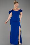Платье На Выпускной Большого Размера Длинный Ярко-синий ABU3946