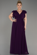 Вечернее платье большого размера Длинный Сифон Тёмно-пурпурный ABU3986