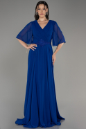 Вечернее платье большого размера Длинный Сифон Ярко-синий ABU3991
