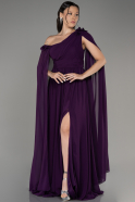Вечернее платье большого размера Длинный Сифон Тёмно-пурпурный ABU4002