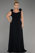 Вечернее платье большого размера Длинный Сифон Черный ABU4026
