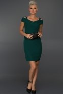 Короткое Вечернее Платье Изумрудно-зеленый C8012