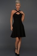 Короткое Вечернее Платье Черный C8020