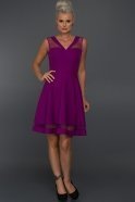 Короткое Вечернее Платье Пурпурный C8034