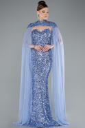 Вечерние Платья Длинный Чешуйчатый Индиго ABU4910