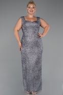 Платья Больших Размеров Из Бисера Длинный Антрацитовый ABU5190