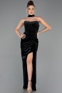 Вечерние Платья Длинный Бархатный Черный ABU4405