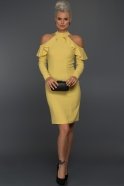 Короткое Вечернее Платье Лимонный ABK147