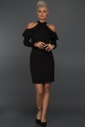 Короткое Вечернее Платье Черный ABK147