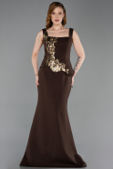 Вечерние Платья Русалка Длинный Светло-коричневый ABU5768