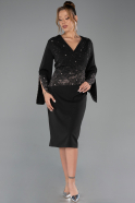Платье для приглашения большого размера Миди Черный ABK2661