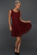 Короткое Вечернее Платье Бордовый ABK251