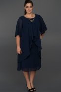 Короткое Свободное Вечернее Платье Темно-синий C9028