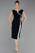 Платье для приглашения большого размера Миди Черный ABK2710