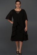 Короткое Свободное Вечернее Платье Черный C9028