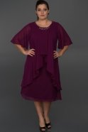Короткое Свободное Вечернее Платье Фиолетовый C9028
