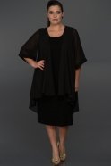 Короткое Свободное Вечернее Платье Черный C9035