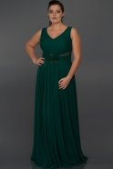 Длинное Свободное Вечернее Платье Изумрудно-зеленый C9576